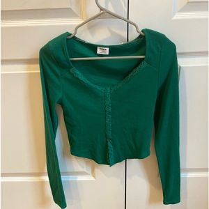 Cotton on long sleeve, size small, never worn. Beautiful green with lace trim!